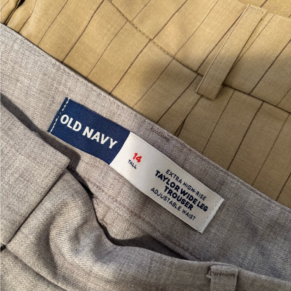 Old Navy Gray Wide-Leg Trousers, size 14 tall